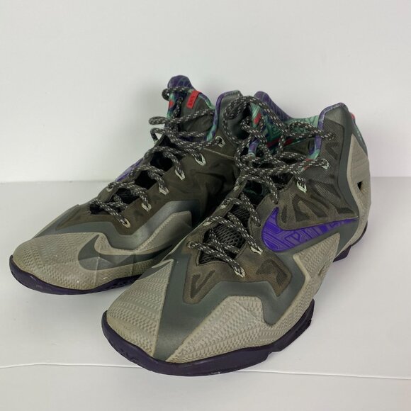 Nike Lebron 11 Terracotta Warrior Basketball Shoes Men's 12 Gray Electric Purple - Picture 2 of 16